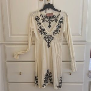 Johnny Was cream v-neck dress